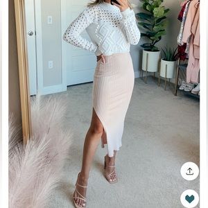 Petal & Pup Cream Midi Skirt